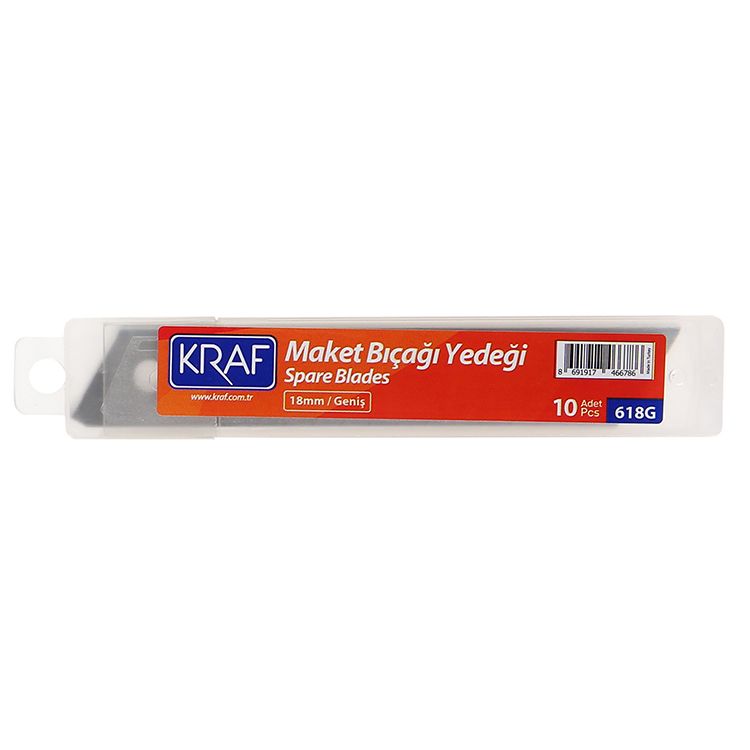 Kraf 618G Maket Bıçağı Yedeği 18 mm 10'lu Tüp resmi