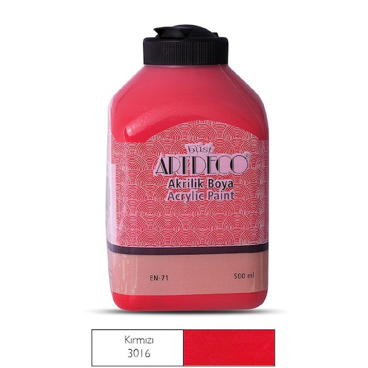 Artdeco 070L-3016 Akrilik Boya 500 ml Kırmızı  resmi