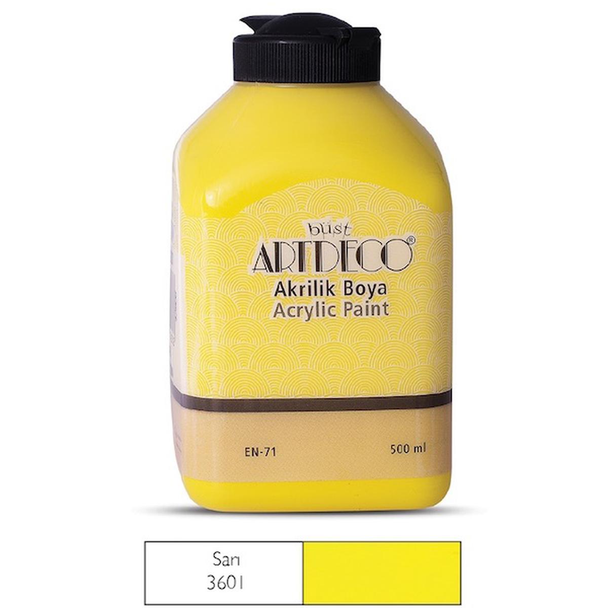 Artdeco Y-070L-3601 Akrilik Boya 500 ml  Sarı  resmi