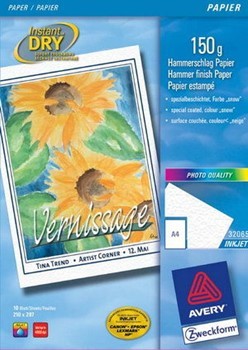 Avery 32065 A4 Inkjet Yazıcı Beyaz Fotoğraf Kağıdı 150 gr -10 Yaprak resmi