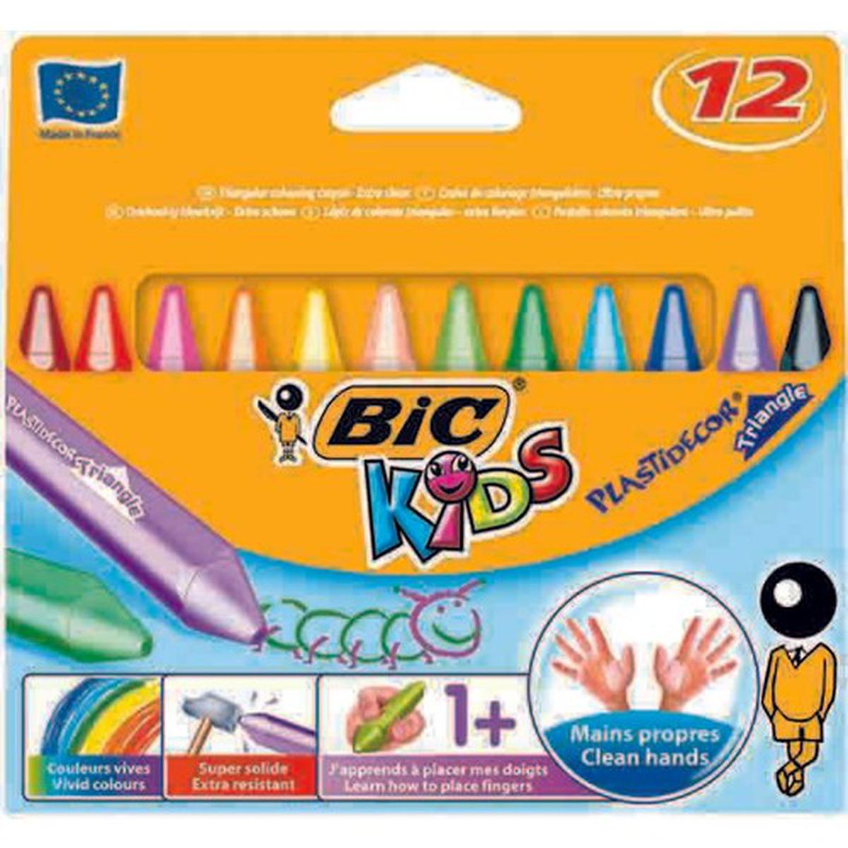 Bic 929515 Plastidecor Üçgen Pastel Boya 12'li Paket resmi