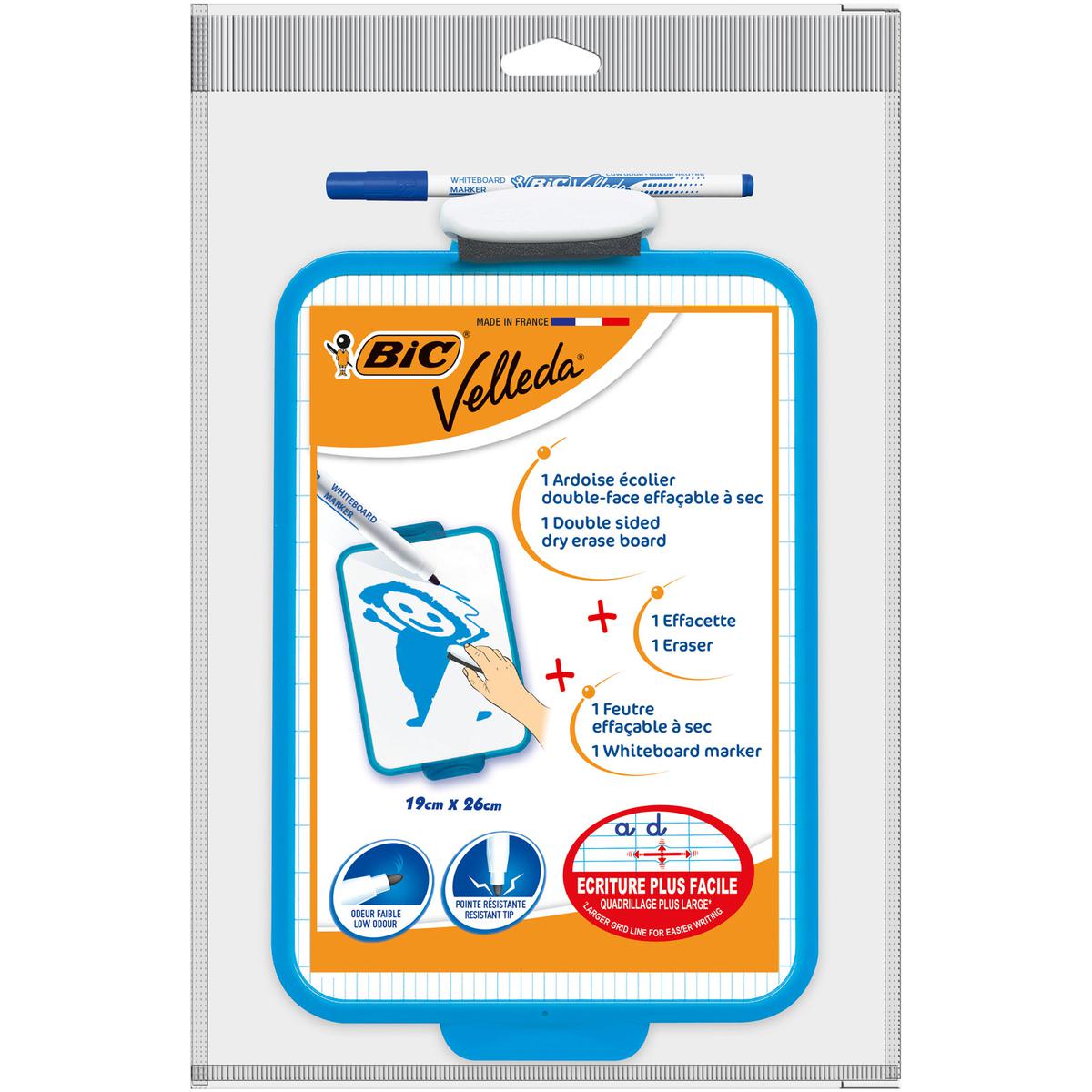 Bic Velleda 1218 Mini Çift Taraflı Silinebilir Beyaz Tahta+Kalem+Silgi resmi