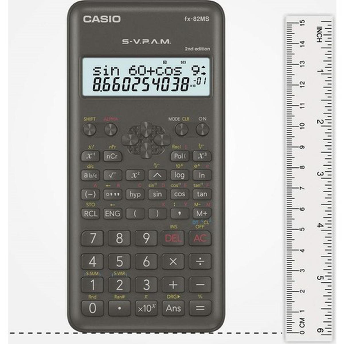 Casio FX-82MS 2. Versiyon 240 Fonksiyon Bilimsel Hesap Makinesi resmi