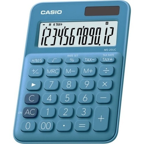 Casio MS-20UC-BU 12 Hane Mavi Masaüstü Hesap Makinesi resmi