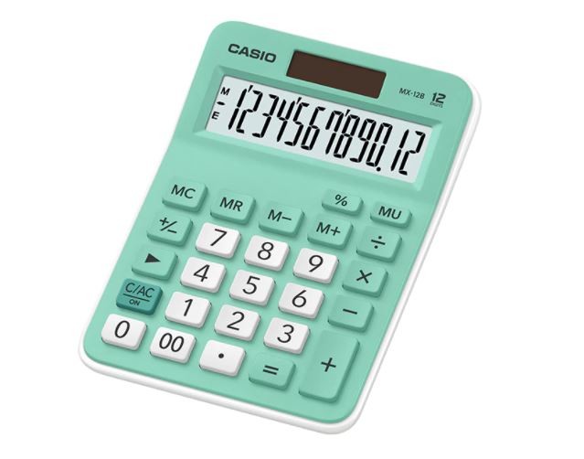 Casio MX-12B-GN Açık Yeşil 12 Hane Hesap Makinesi resmi