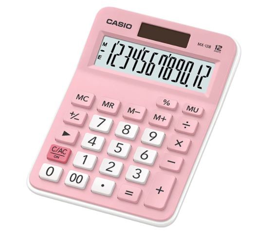 Casio MX-12B-PK Pembe 12 Hane Masaüstü Hesap Makinesi resmi