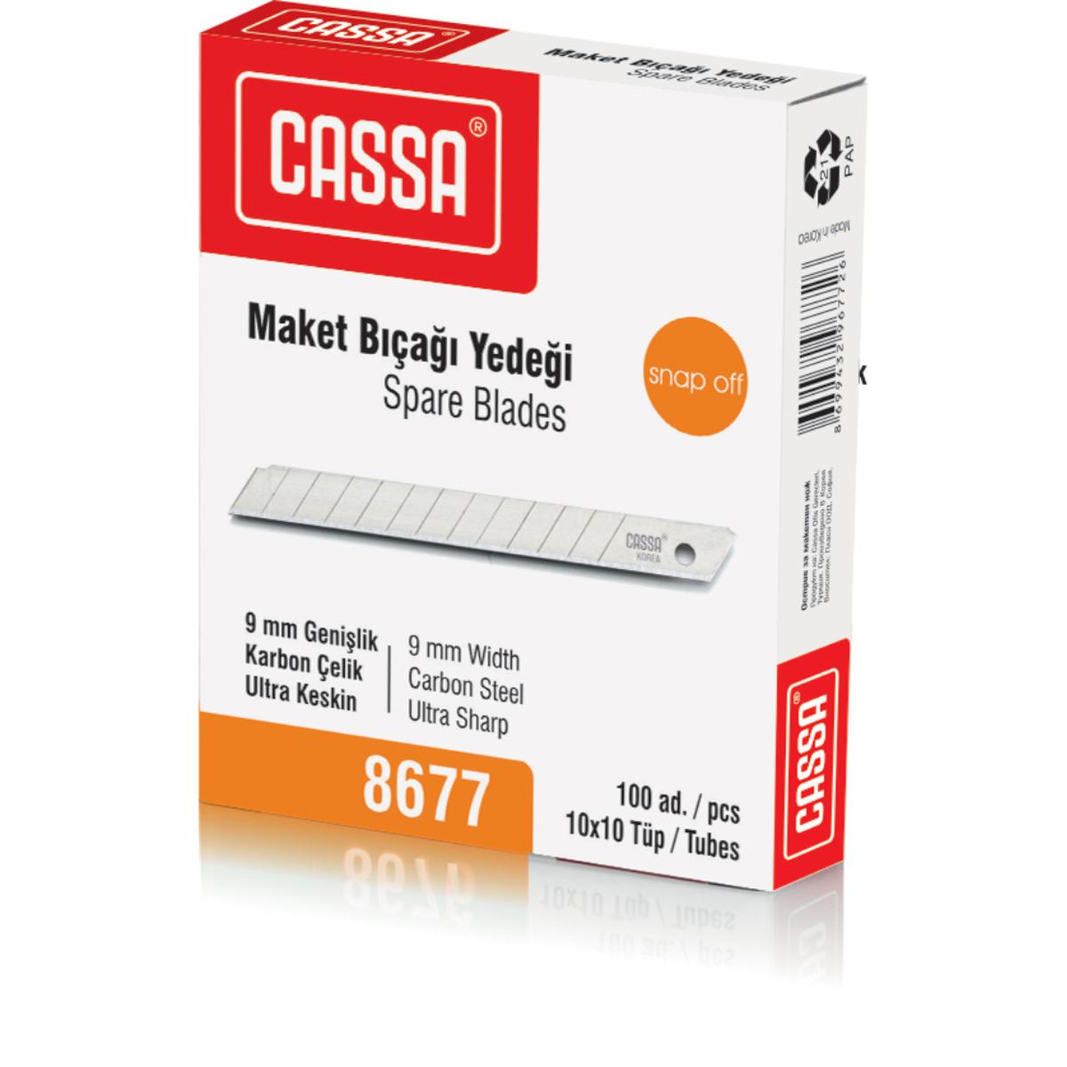 Cassa 8677 Maket Bıçağı Yedeği 10'lu 9 mm resmi