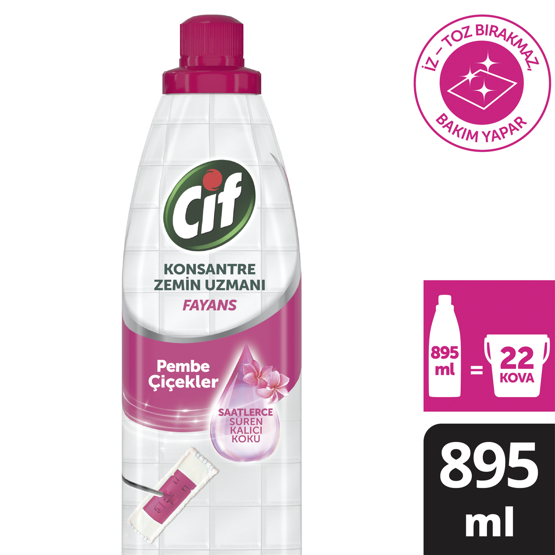 Cif Konsantre Zemin Uzmanı Fayans Pembe Çiçek 895 ml resmi