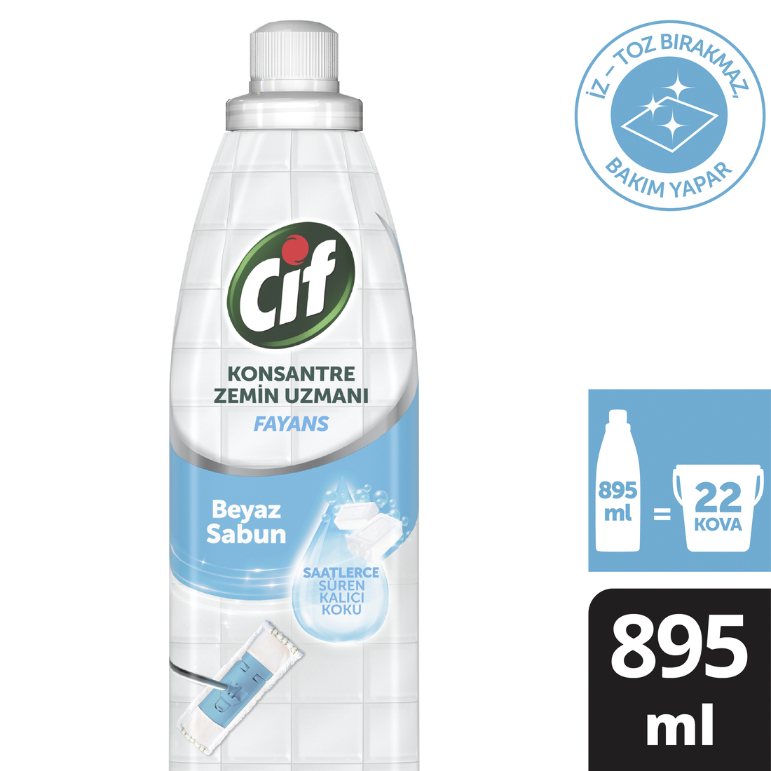 Cif Konsantre Zemin Uzmanı Fayans Beyaz Sabun 895 ml resmi