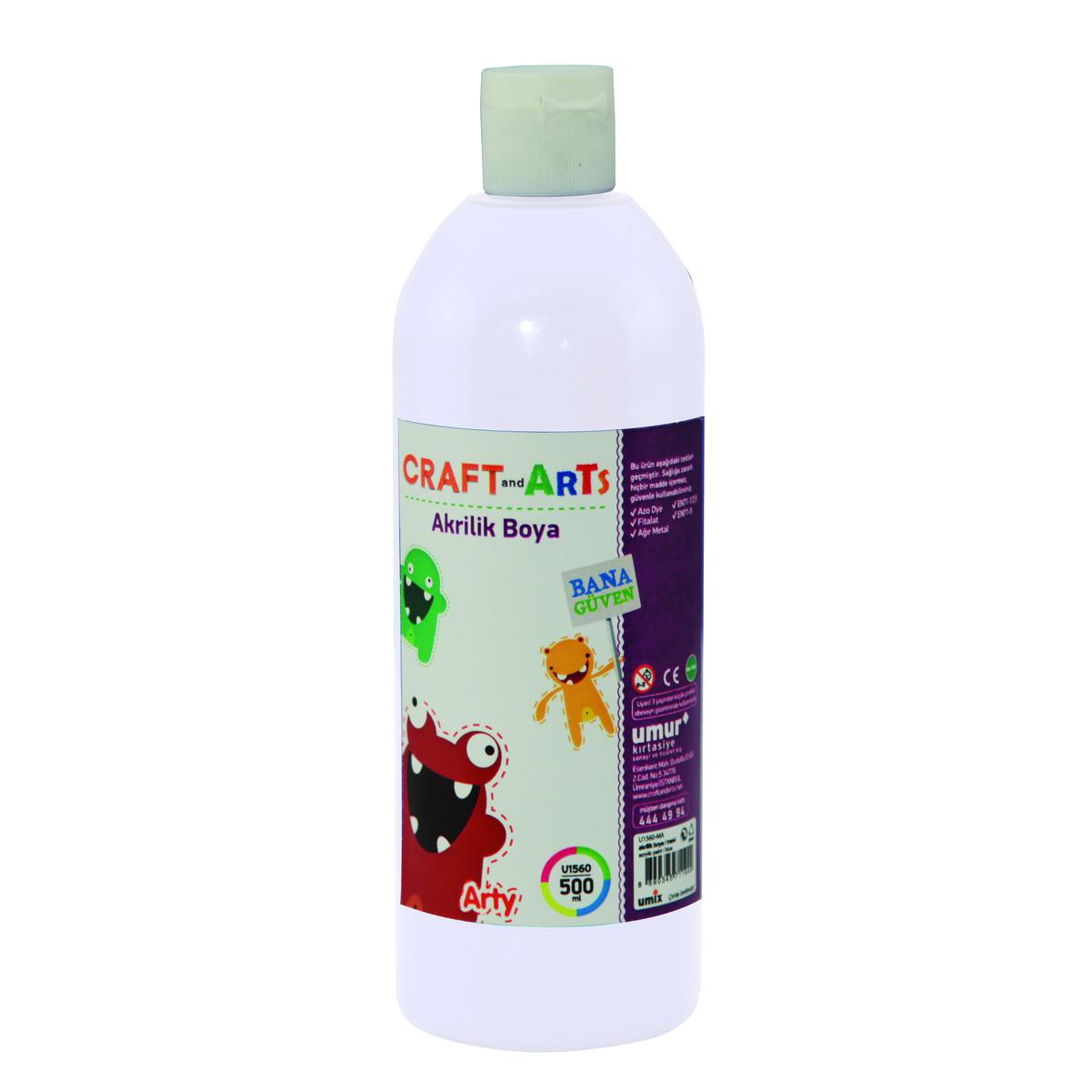 Craft And Arts Akrilik Boya 500 ml - Beyaz resmi