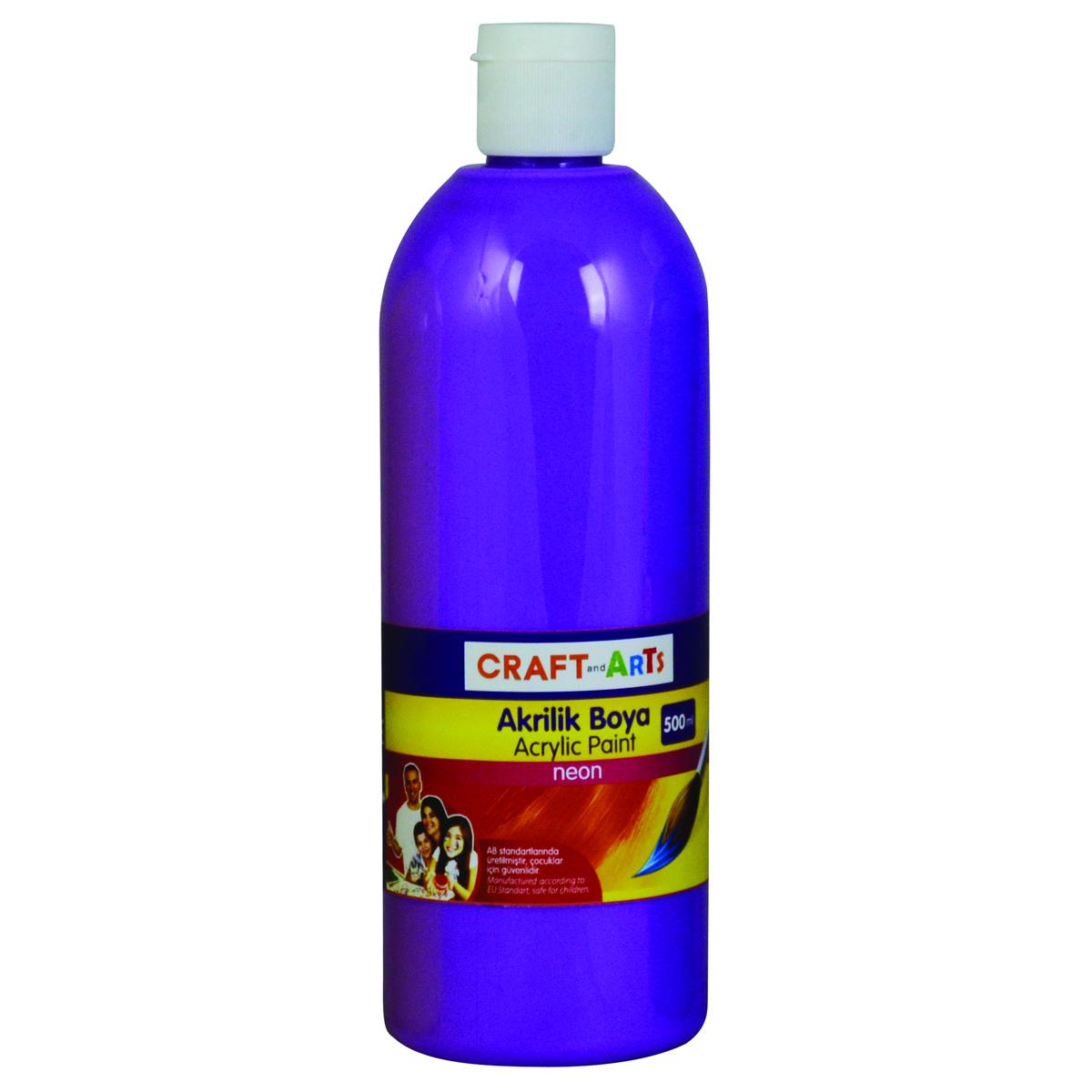 Craft And Arts Akrilik Boya 500 ml - Neon Mor resmi