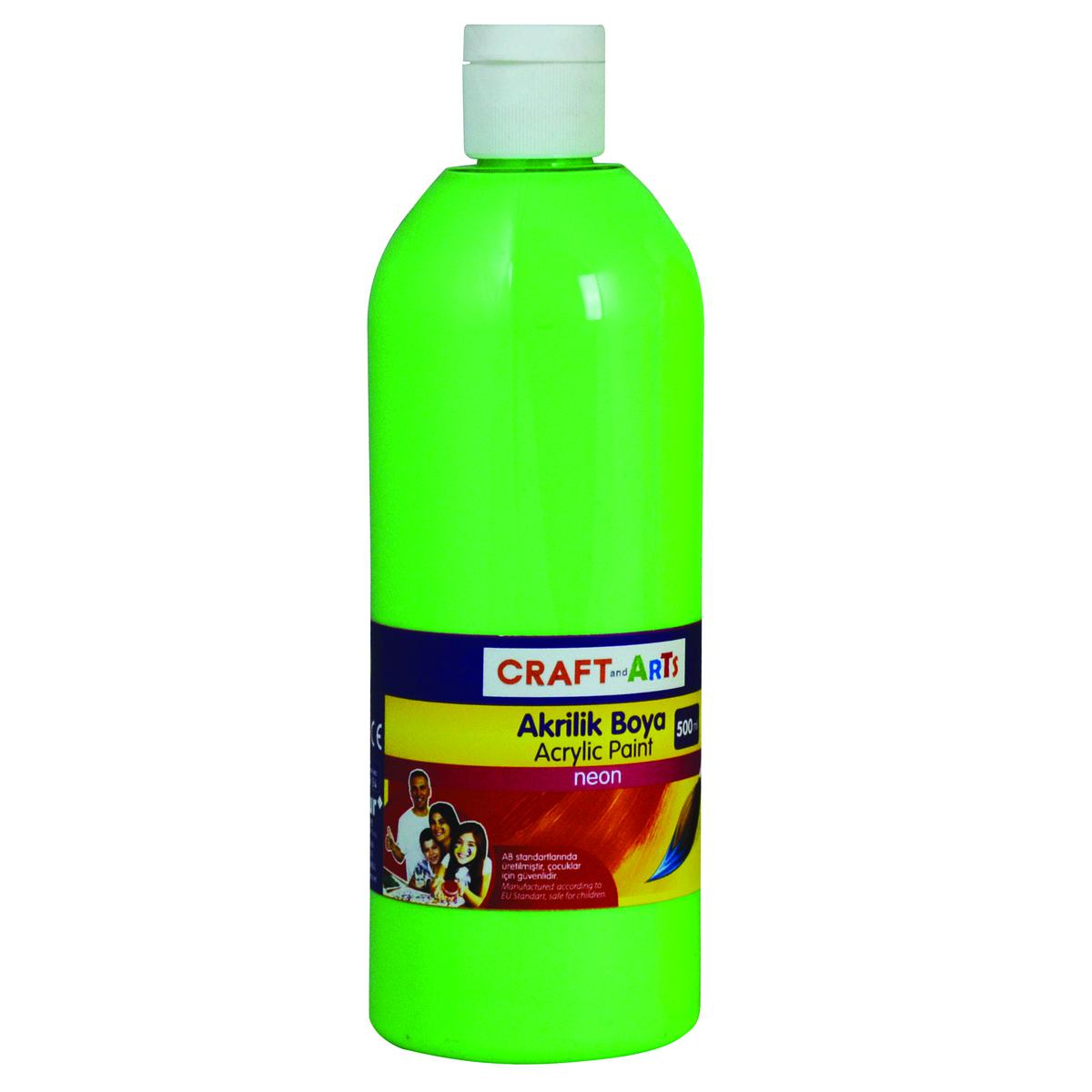 Craft And Arts Akrilik Boya 500 ml - Neon Yeşil resmi