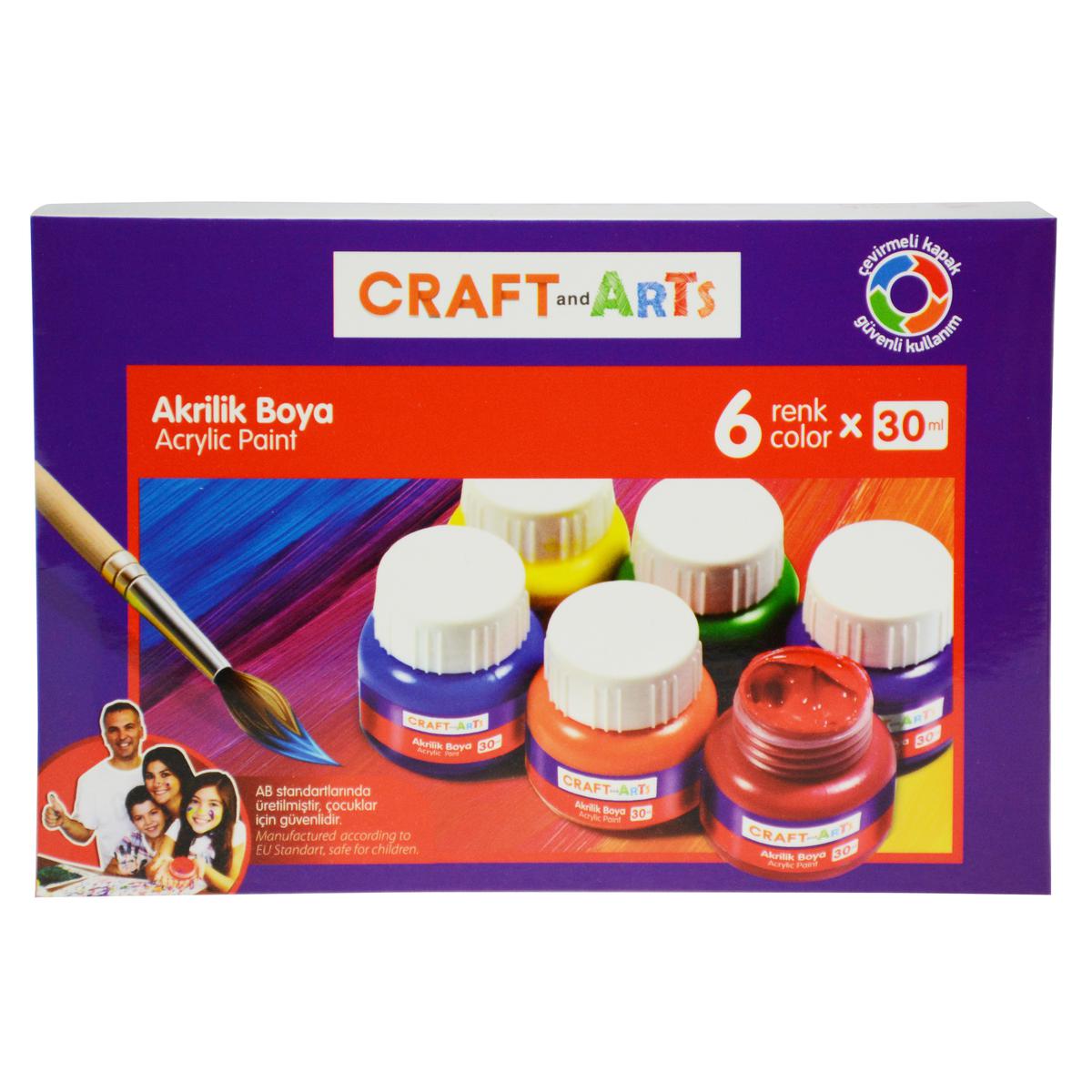 Craft And Arts Akrilik Boya 6 Renk 30 ml resmi