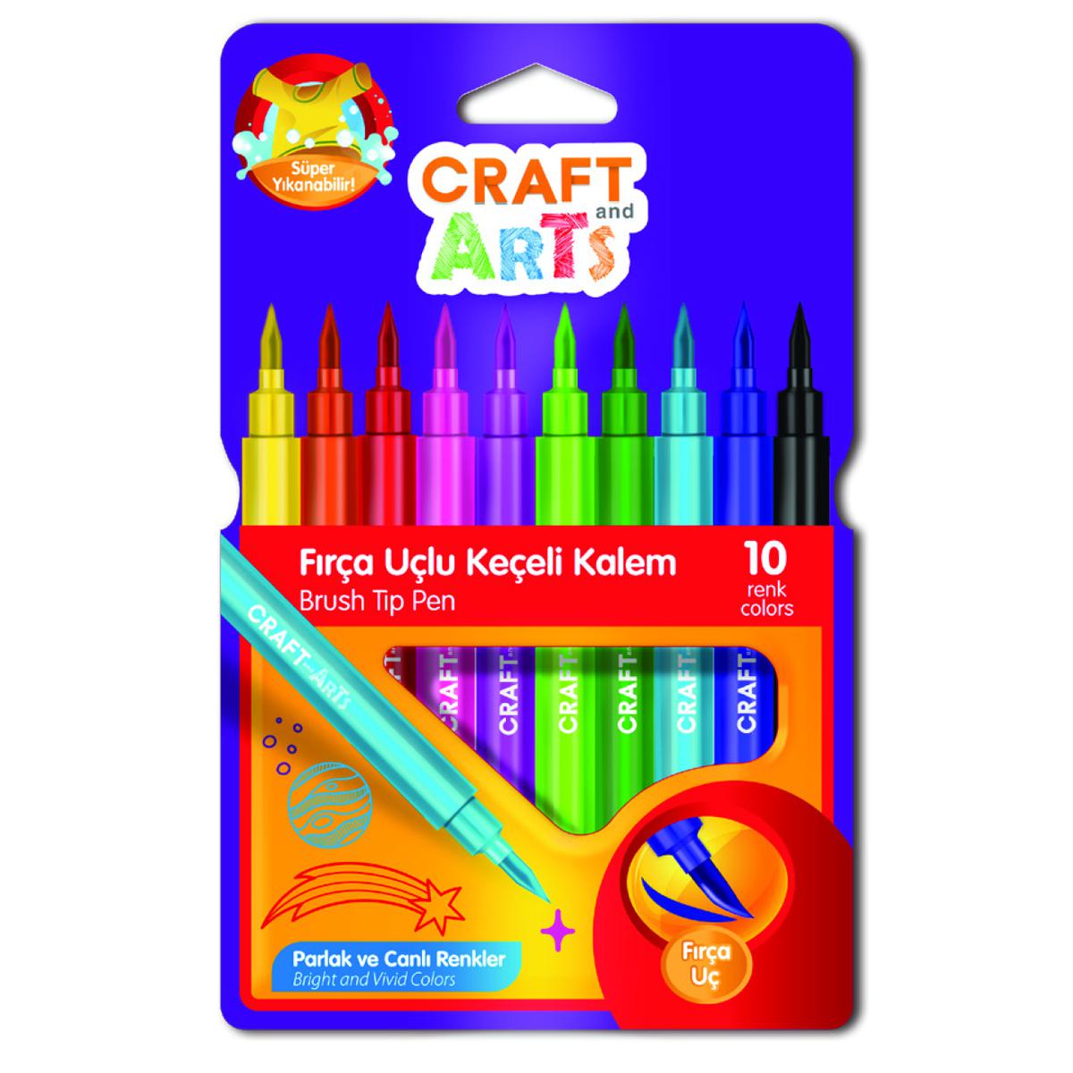 Craft And Arts Keçeli Fırça Uçlu Kalem 10'lu resmi