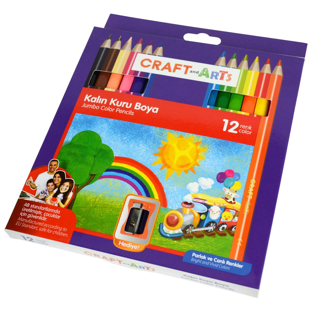 Craft And Arts Jumbo Kuru Boya 12 Renk resmi