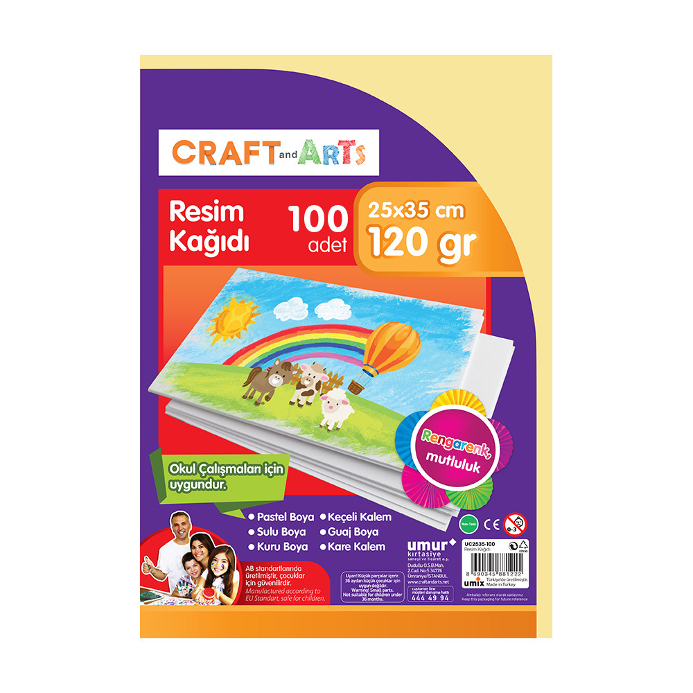 Craft And Arts Resim Kağıdı 120 gr 25 x 35 cm - 100'lü resmi