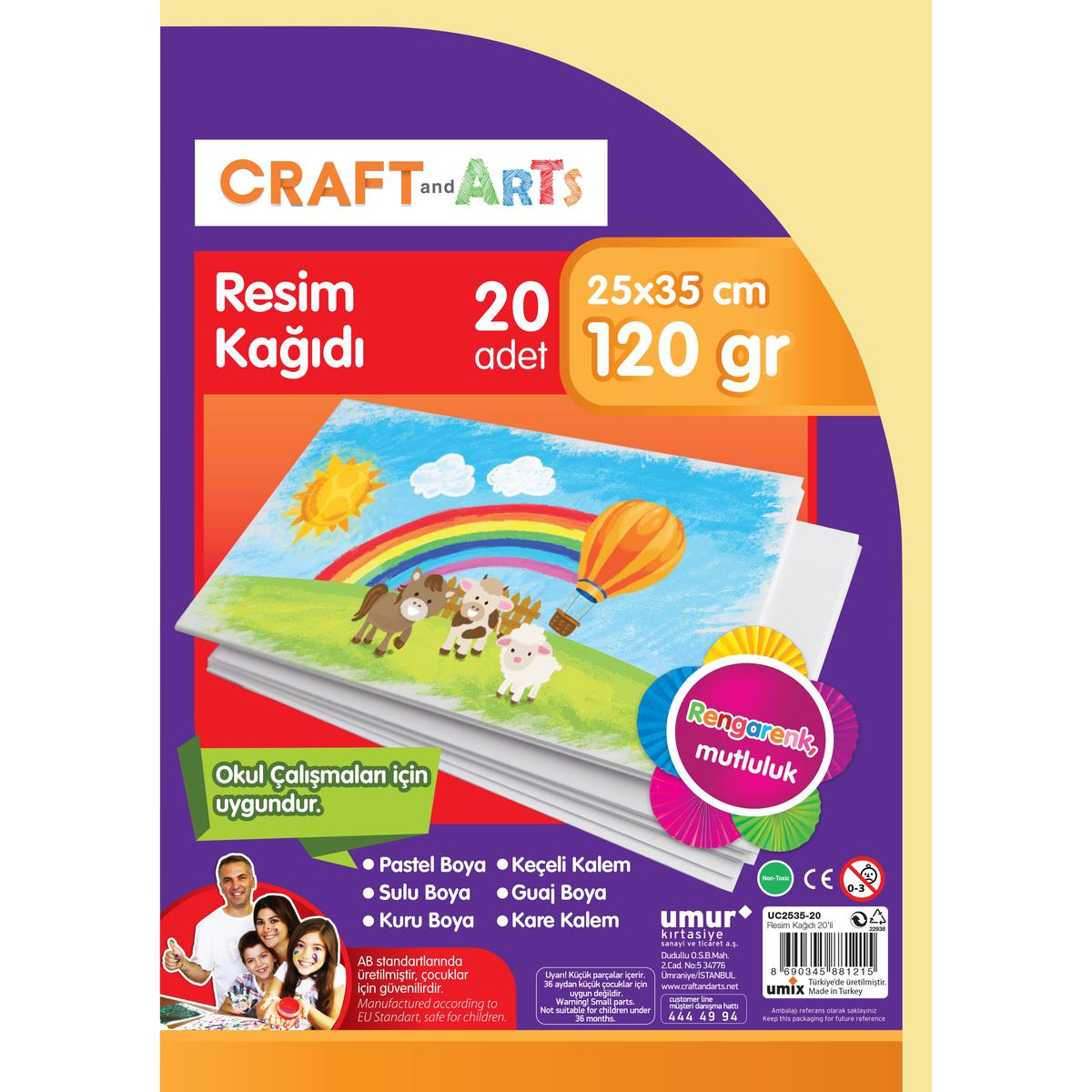 Craft And Arts Resim Kağıdı 120 gr 25 x 35 cm - 20'li resmi