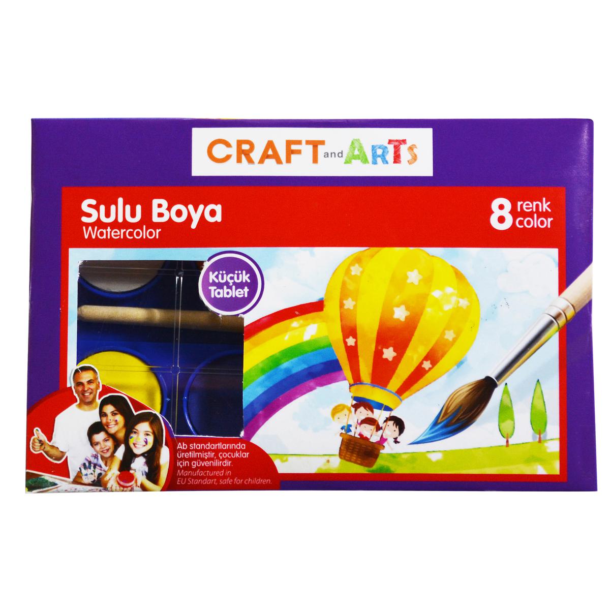 Craft And Arts Sulu Boya 8 Renk Küçük Tablet resmi