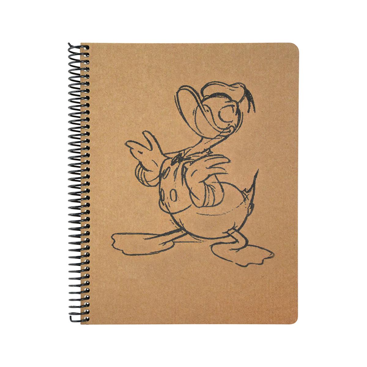 Donald Duck Kraft Kapak Spiralli Çizgili Defter 19x26 cm 100 Yaprak  resmi