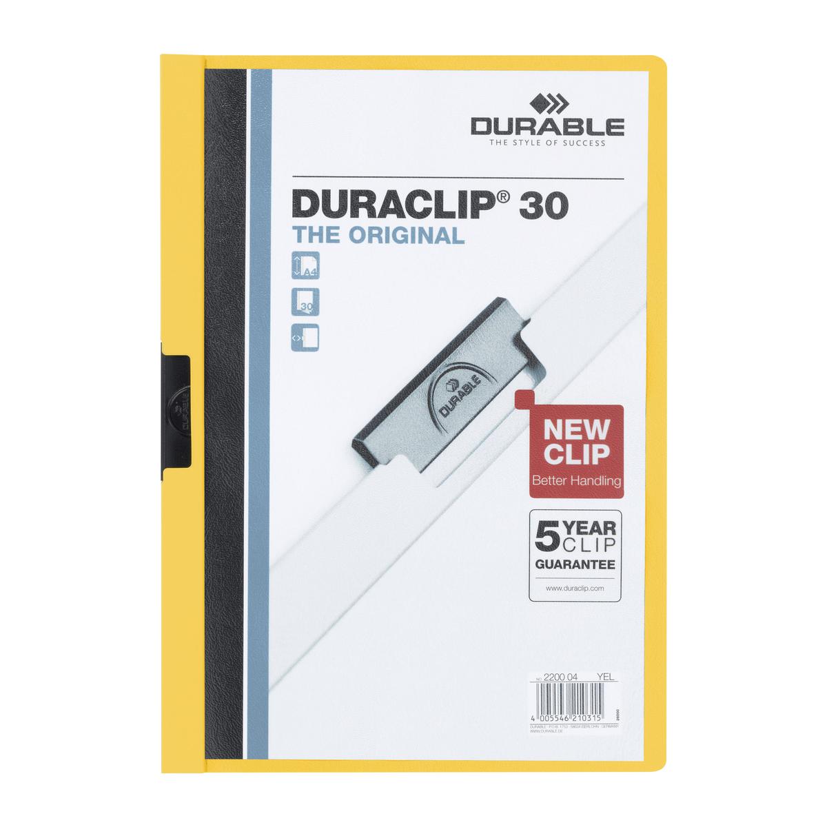 Durable Duraclip Original 30 Sayfa  Kapasiteli - Sarı resmi