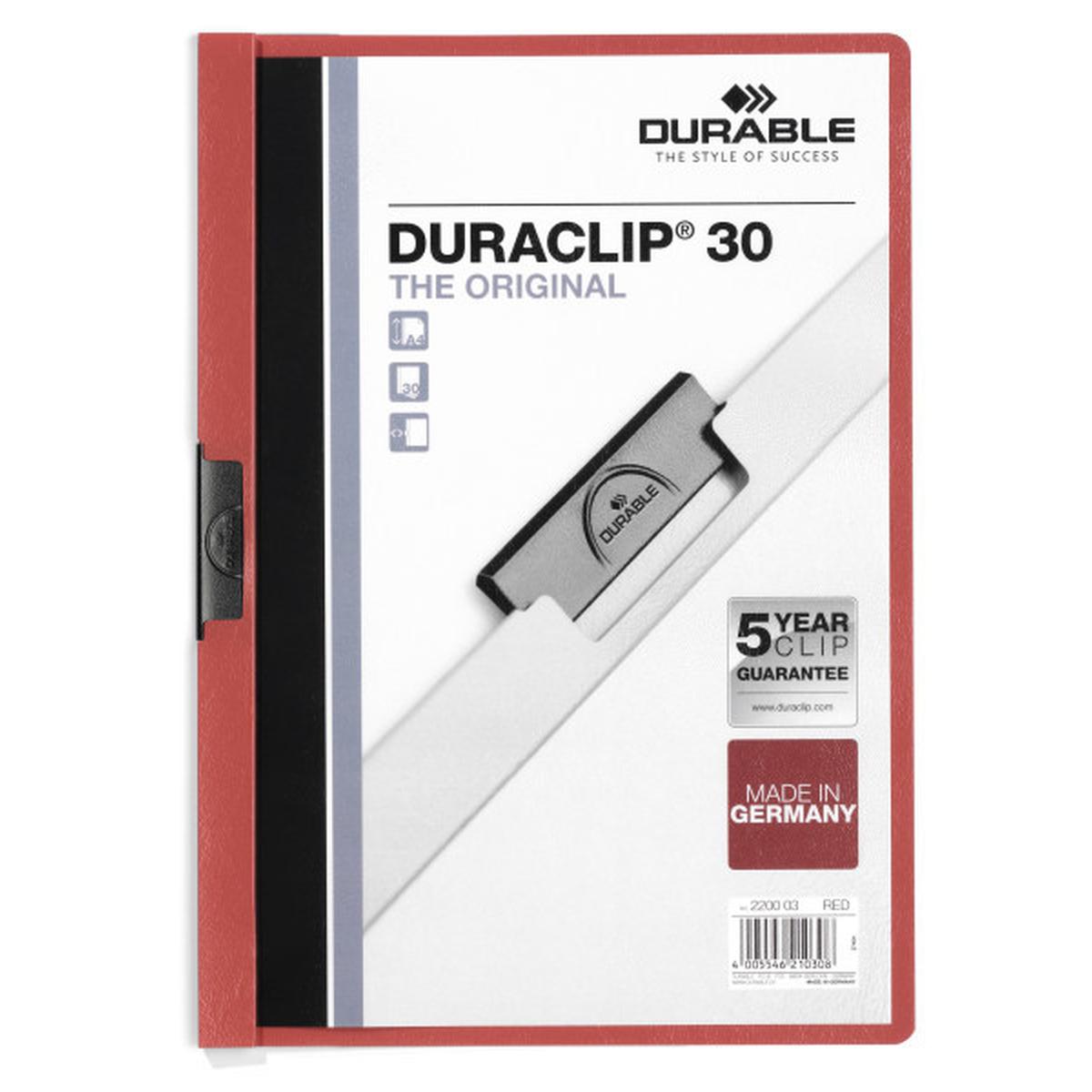 Durable 2200 Duraclip Kırmızı Tekli 30 Sayfa  resmi