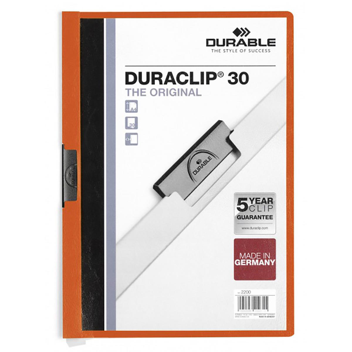 Durable Duraclip Original 30 Sayfa  Kapasiteli Turuncu resmi