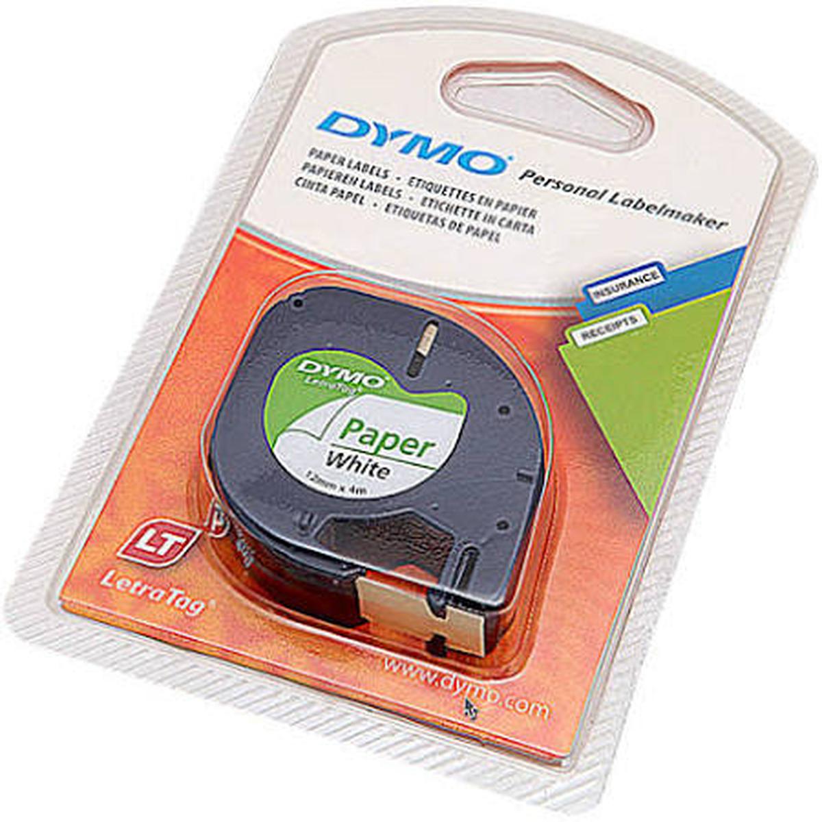 Dymo Letratag Kağıt Etiket Kartuşu 12 mm x 4 m Beyaz resmi