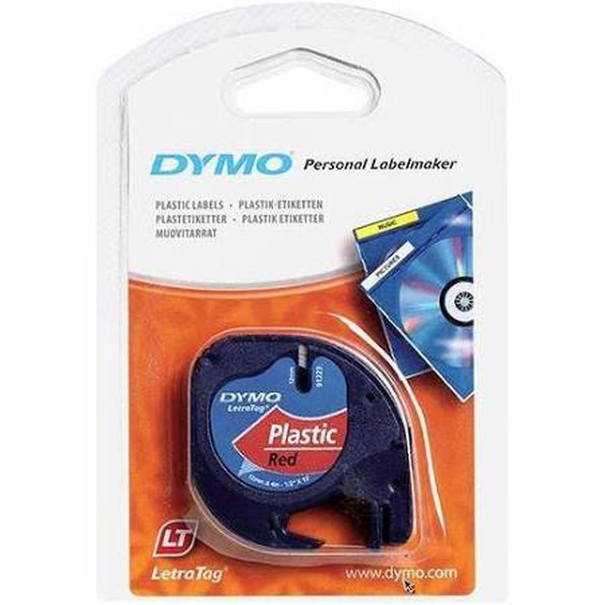 Dymo Letratag Plastik Etiket Kartuşu 12 mm x 4 m Kırmızı resmi