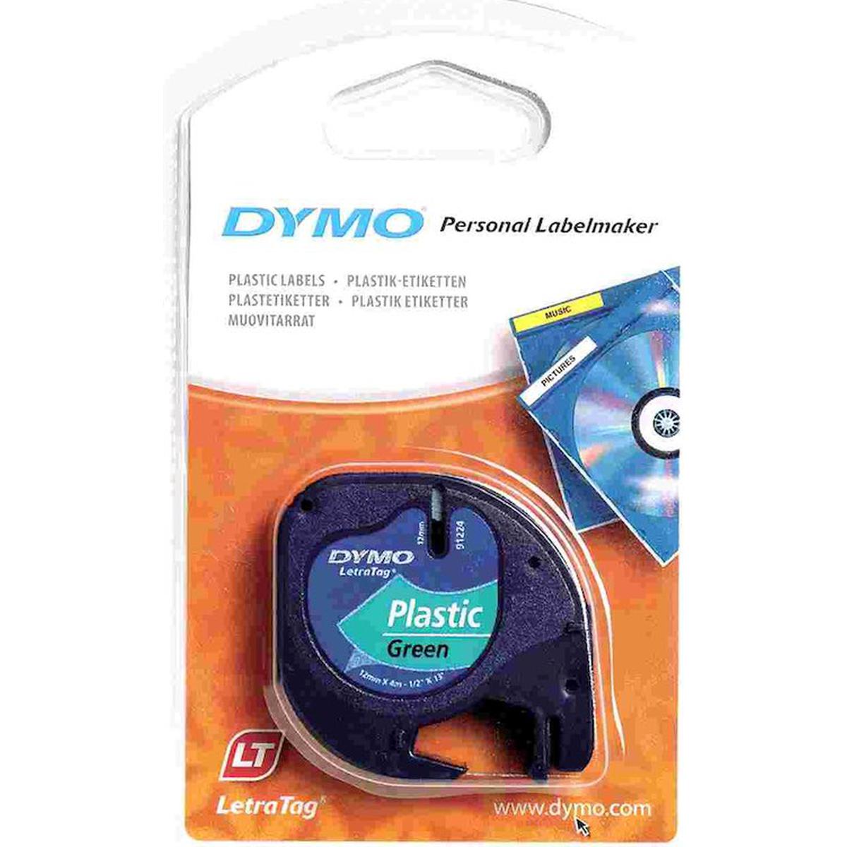 Dymo Letratag Plastik Etiket 12 mm x 4 m Yeşil resmi