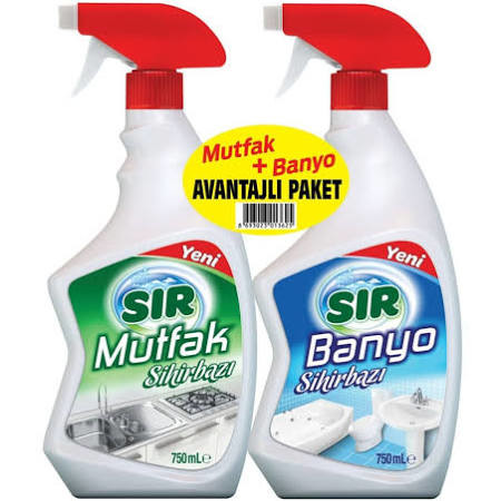 Sır Banyo + Mutfak Sprey Set 750 ml + 750 ml resmi