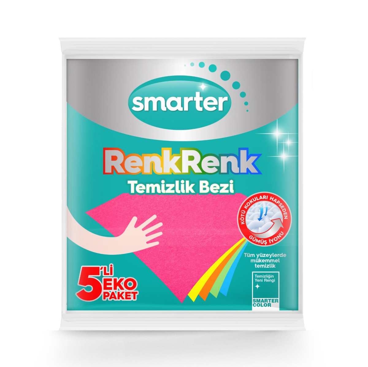 Smarter Renk Renk Temizlik Bezi 5'li resmi