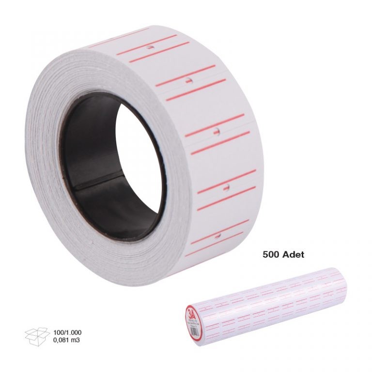 Ark 1221 Motex Fiyat Etiketi 12 mm x 21 mm Beyaz Çizgili 10'lu Paket resmi