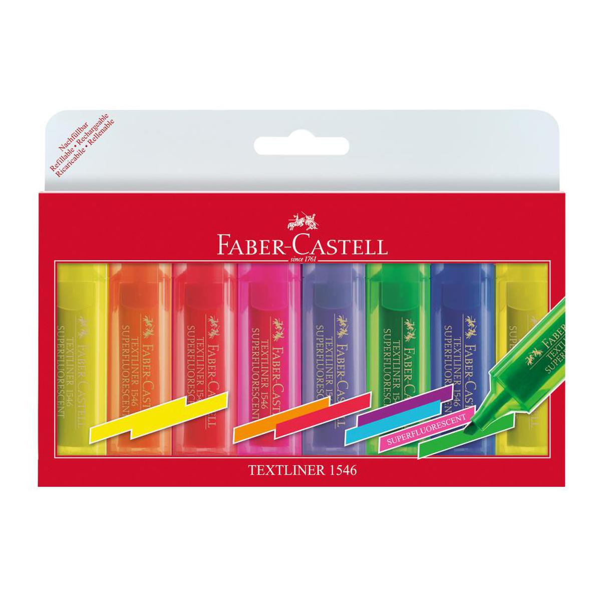 Faber-Castell 1546 Fosforlu Kalem 6+2 Karışık Paket resmi