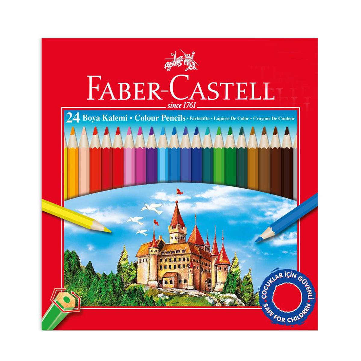 Faber-Castell Kuru Boya Kalemi 24 Renk resmi