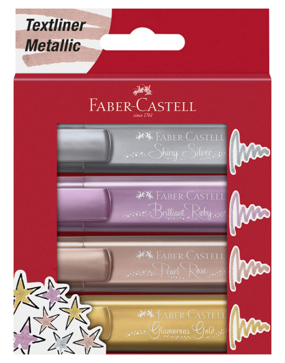 Faber-Castell Fosforlu Kalem 46 Metalik 4'lü Paket resmi