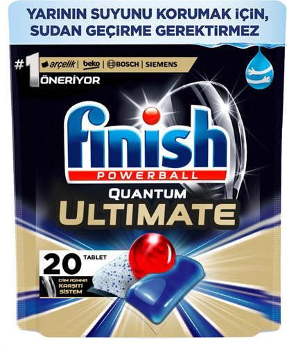 Finish Quantum Ultimate 20 Kapsül Bulaşık Makinesi Deterjanı Tableti resmi