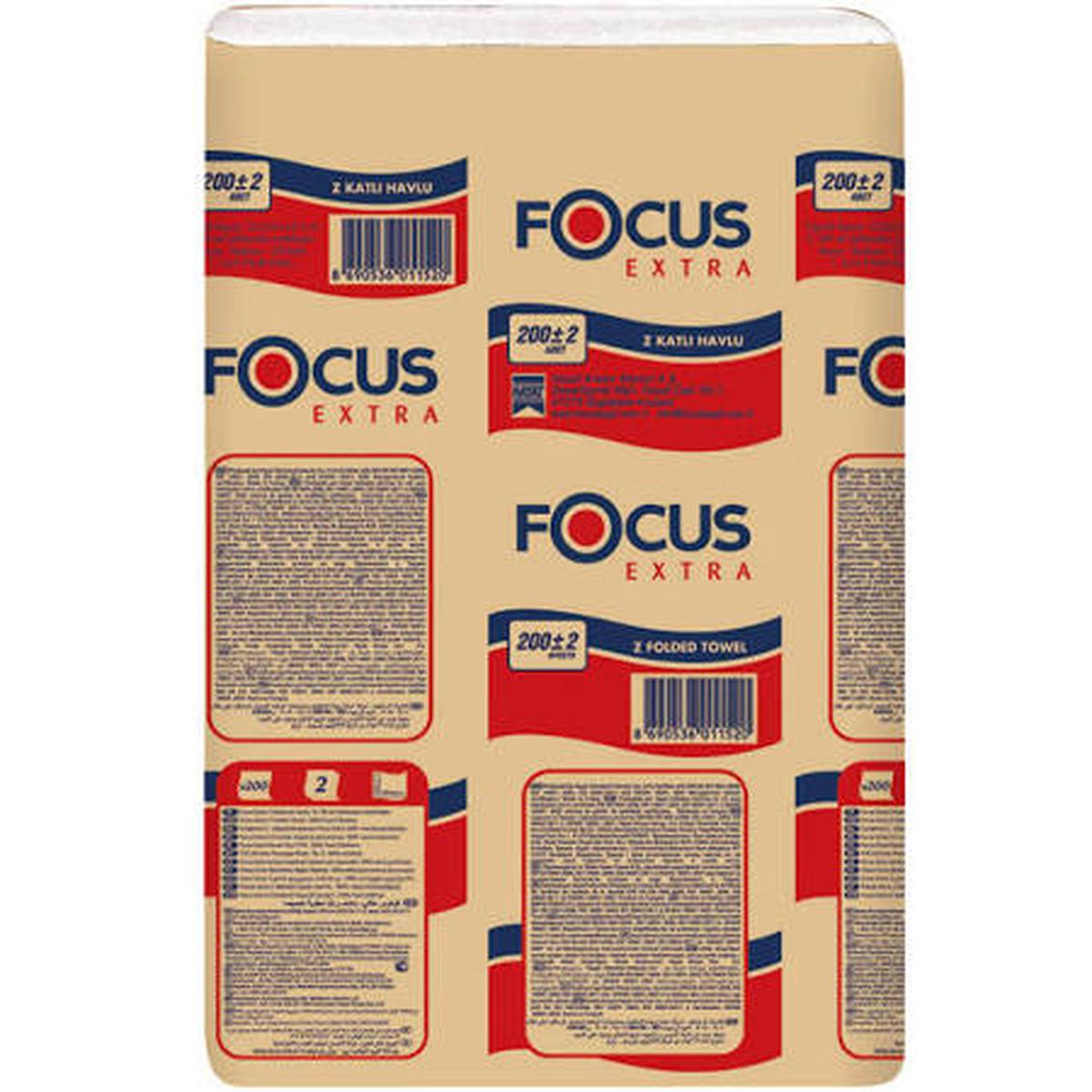 Focus Extra Z Katlamalı Kağıt Havlu 200 Yaprak 12 Adet 22,5X24Cm resmi