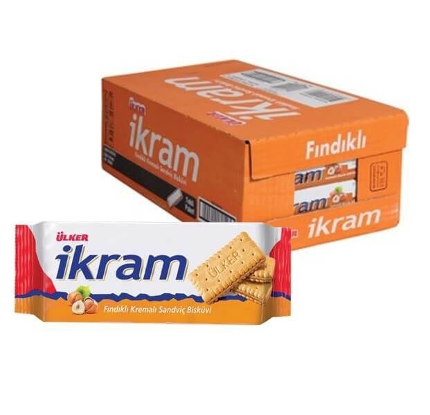 İkram Kremalı Bisküvi Fındıklı 84 g 24'lü Paket resmi