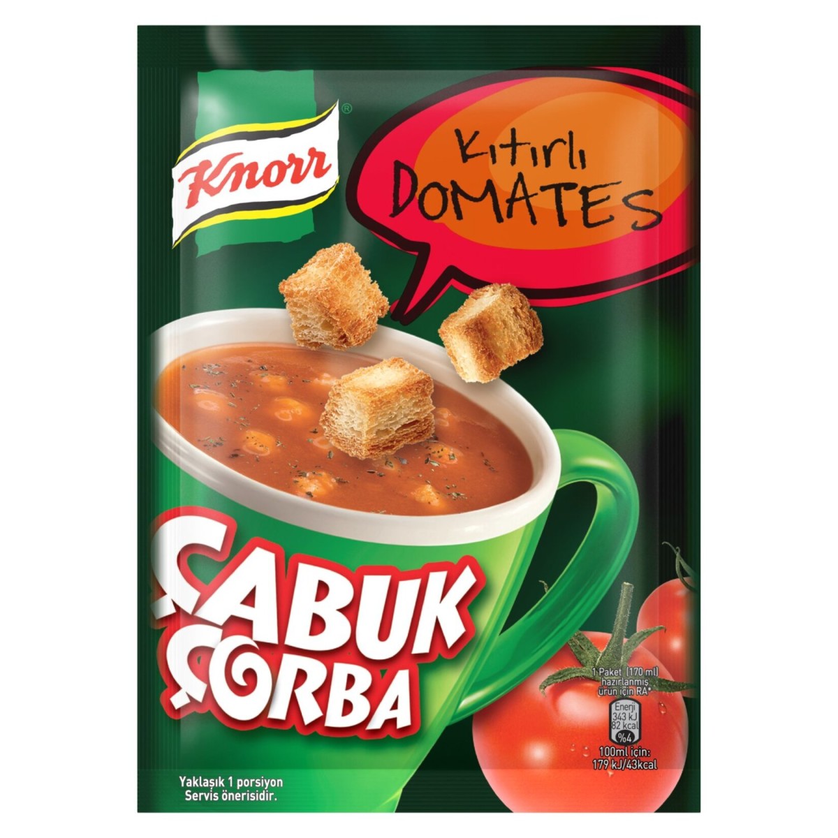 Knorr Çabuk Çorba Kıtırlı Domates 22 gr resmi