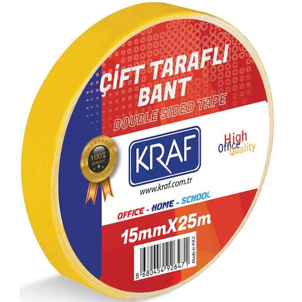 Kraf 2515G Çift Taraflı Bant 15 mm x 25 m resmi