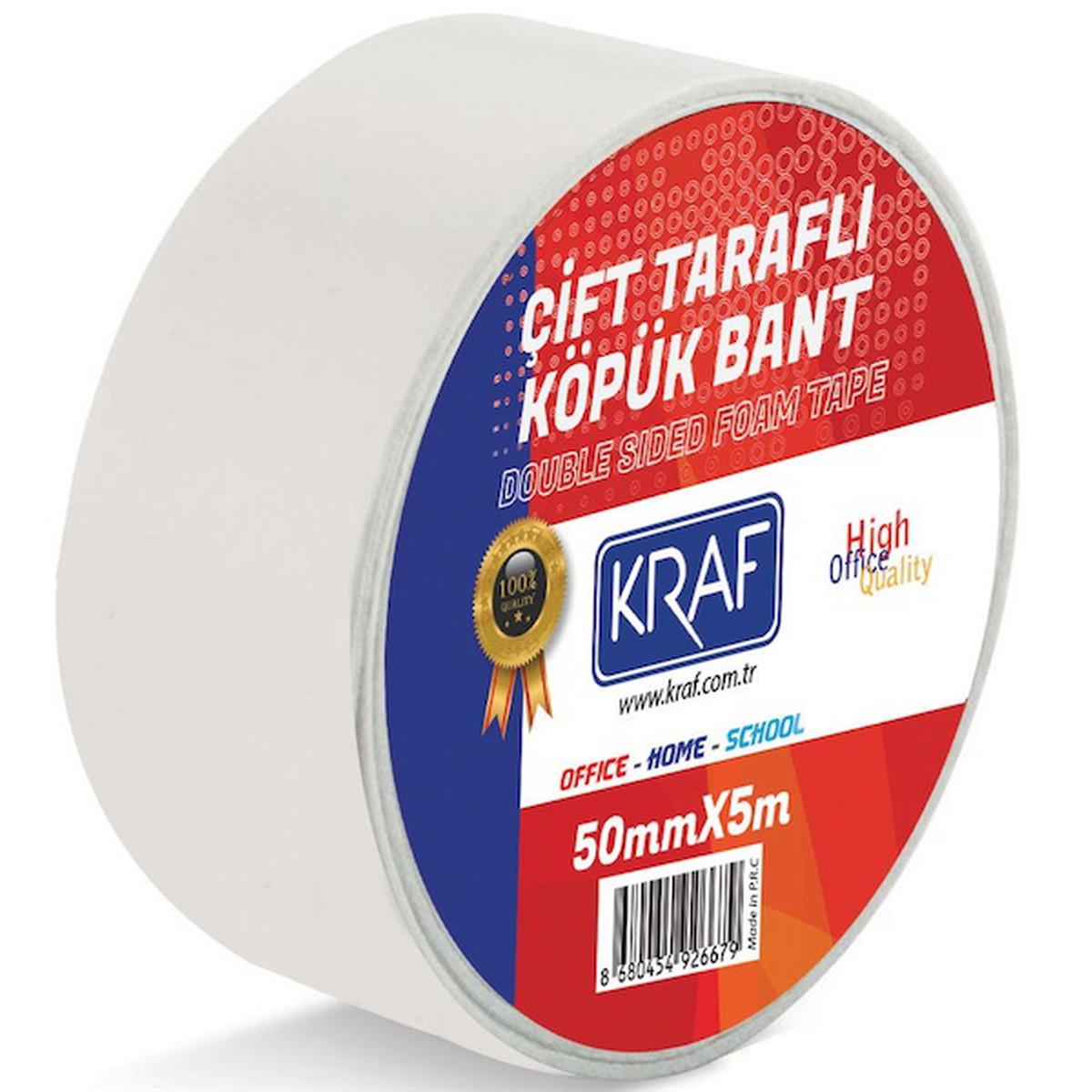 Kraf 5050G Çift Taraflı Köpük Bant 50mm x 5m  resmi