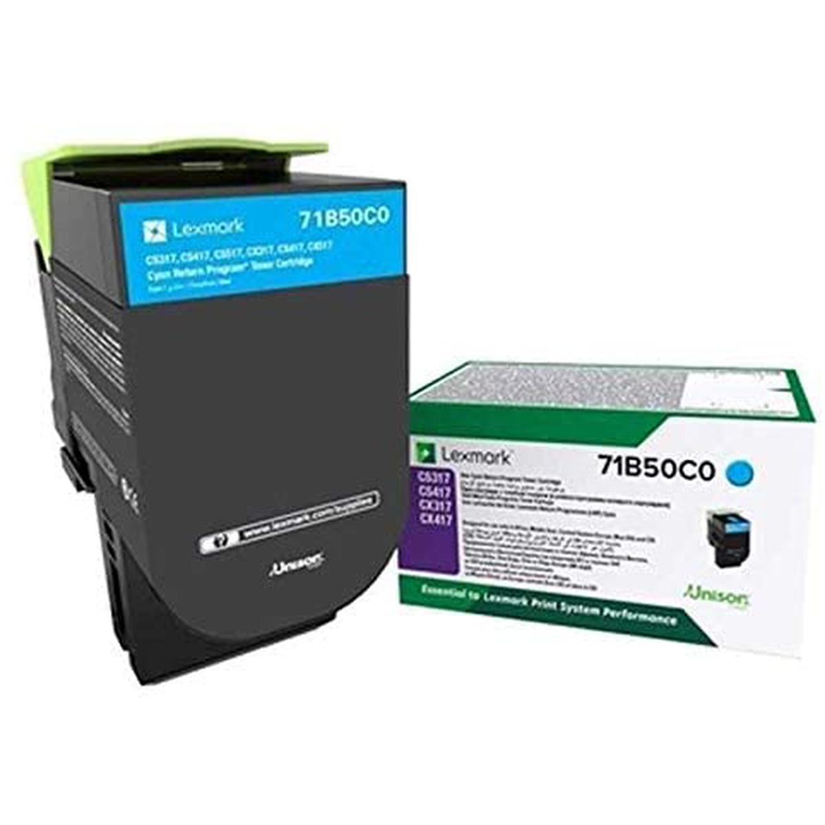 Lexmark 71B50C0 CS317/417/ Mavi Renk Toner 2300 Sayfa Baskı resmi