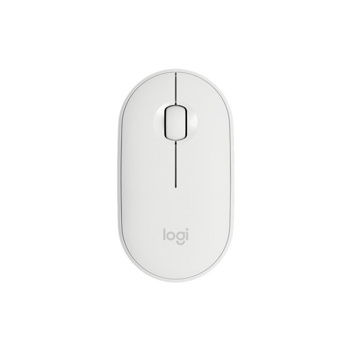 Logitech M350 Pebble Kablosuz Mouse Beyaz Renk Bluetooth 910-005716 resmi