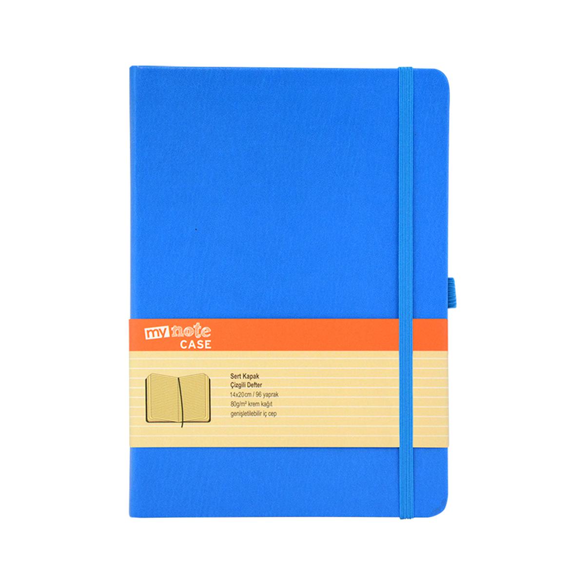 Mynote Case Defter Sert Kapaklı Çizgili 14 cm x 20 cm 96 Yaprak Mavi resmi