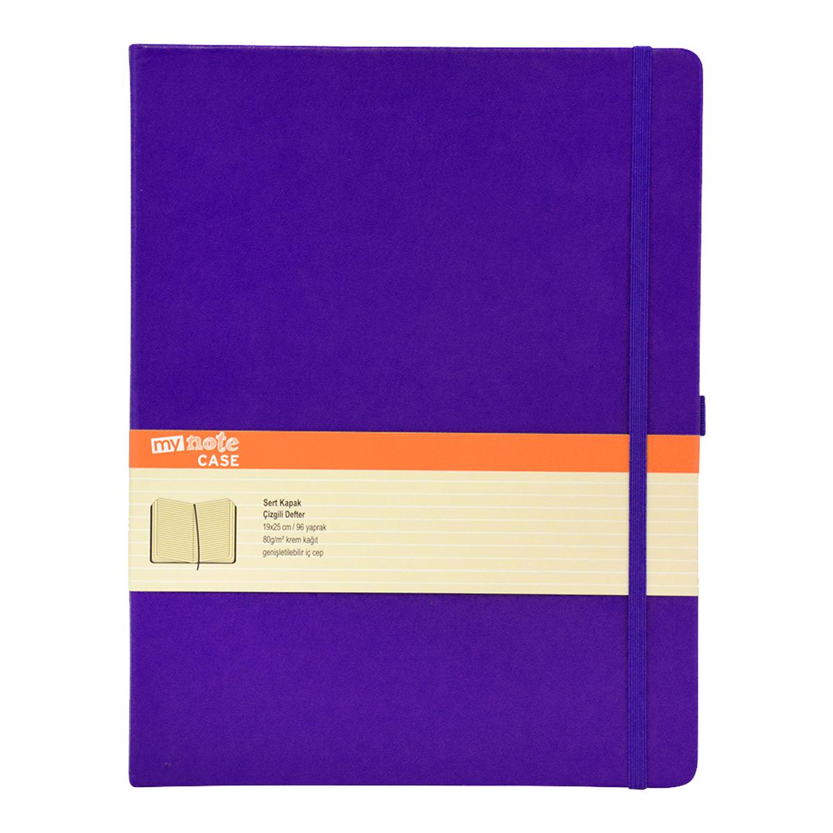 Mynote Case Defter Sert Kapaklı Çizgili 19 cm x 25 cm 96 Yaprak Mor resmi