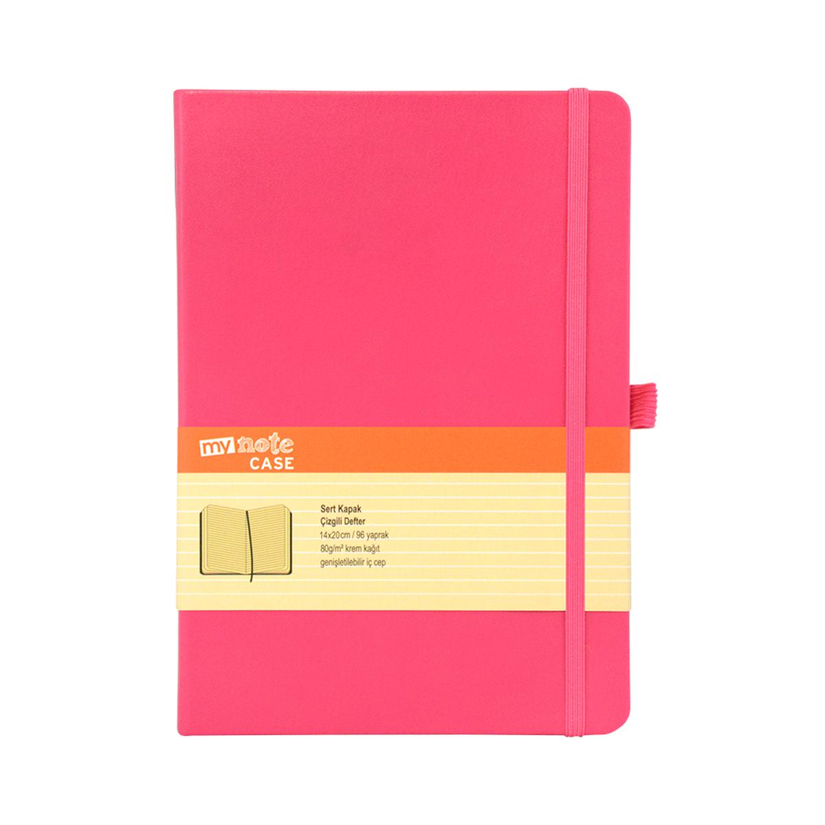 Mynote Case Defter Sert Kapaklı Çizgili 14 cm x 20 cm 96 Yaprak Pembe resmi