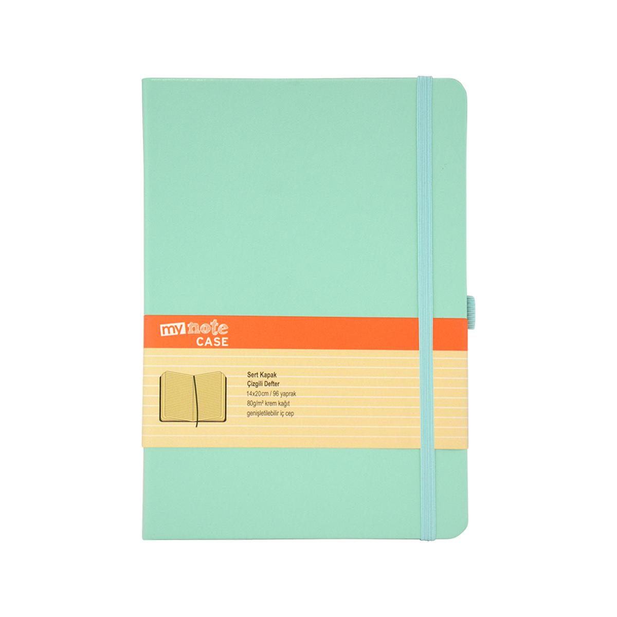 Mynote Case Defter Sert Kapaklı Çizgili 14 cm x 20 cm 96 Yaprak Turkuaz resmi