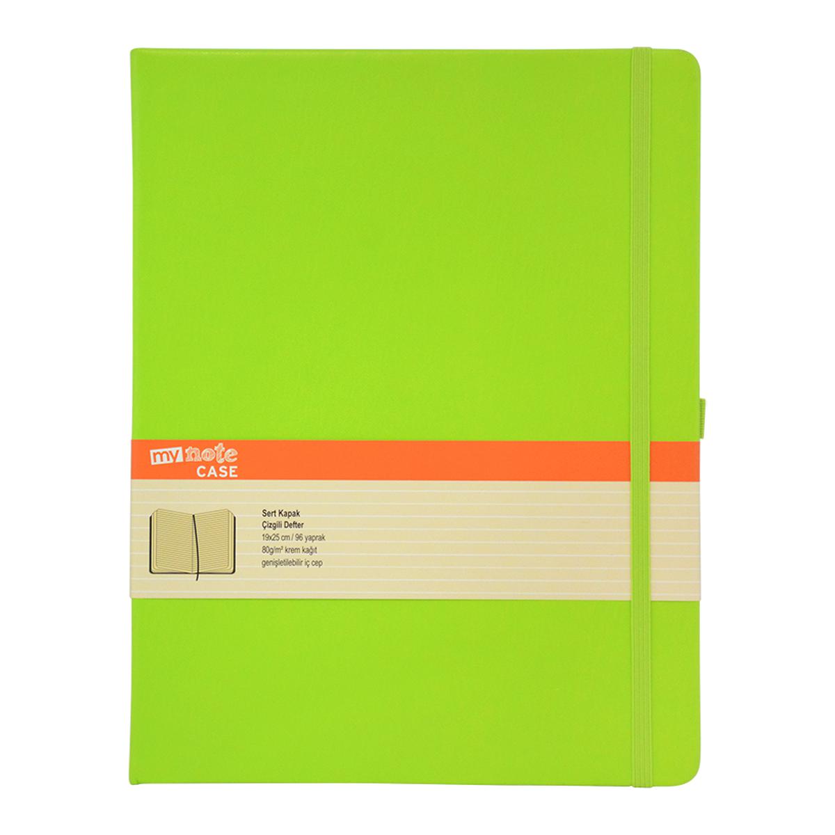 Mynote Case Defter Sert Kapaklı Çizgili 19 cm x 25 cm 96 Yaprak Yeşil resmi