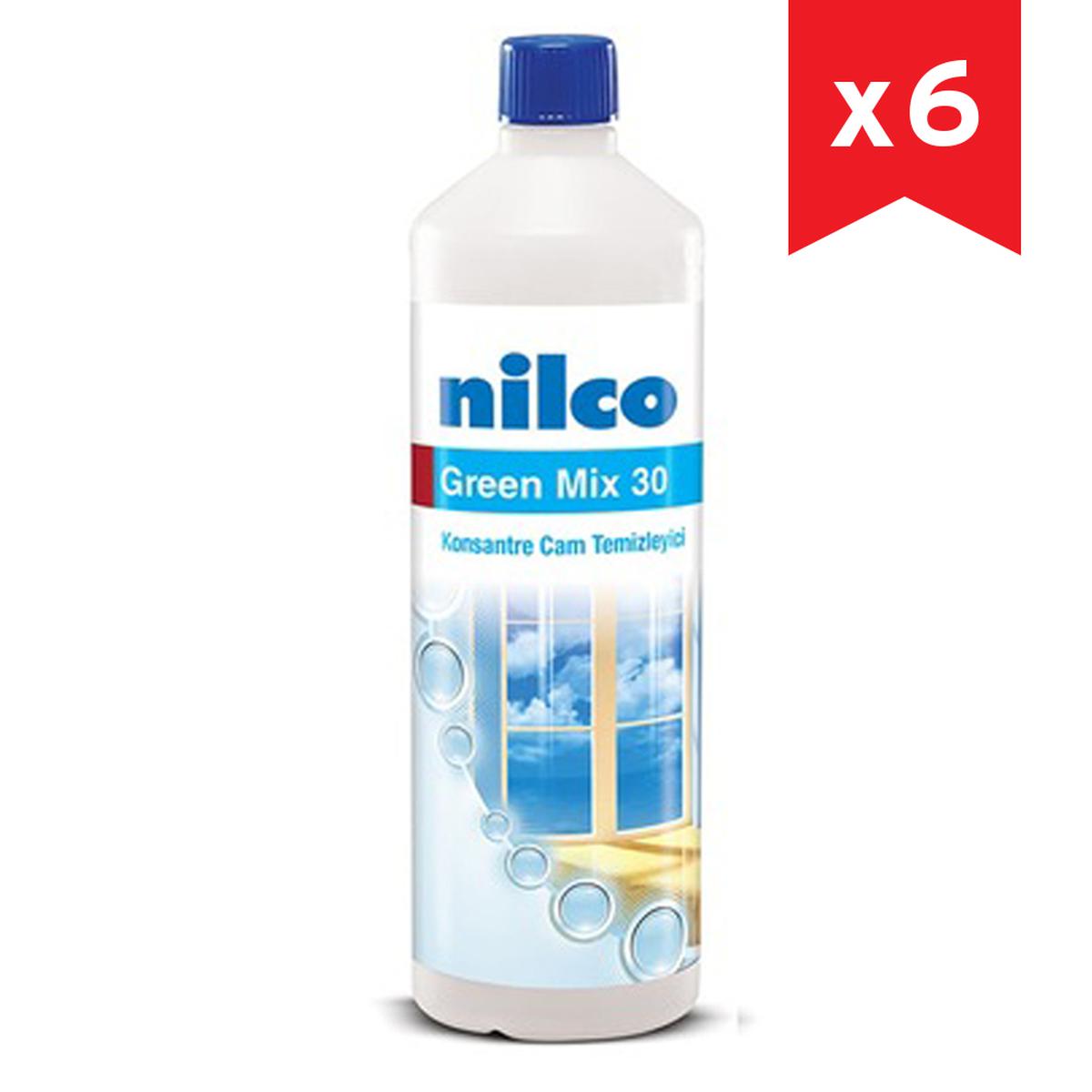 Nilco Green Mix 30 Konsantre Cam Temizleyici 1 L 6 Adet resmi