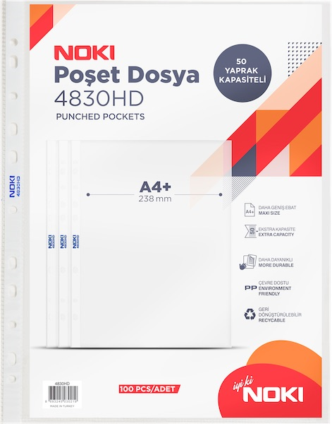 Noki 4830HD Poşet Dosya 100'lü Paket resmi